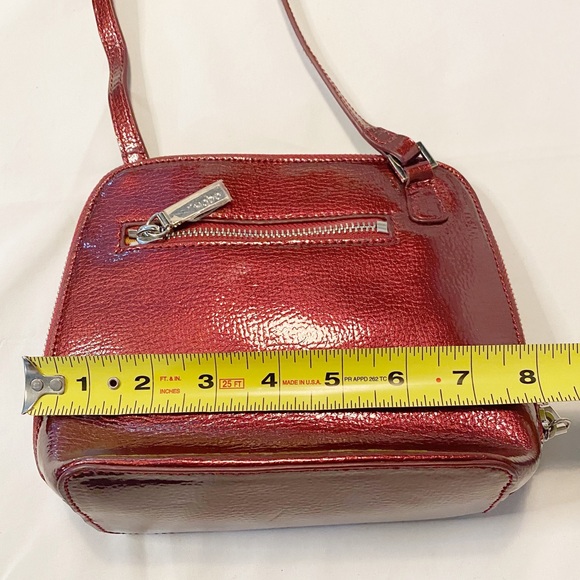 Hobo Camila Metallic Leather Burgundy Crossbody Satchel - Picture 8 of 13